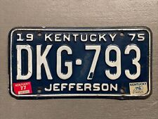 VINTAGE 1975 KENTUCKY LICENSE PLATE BLUE/WHITE DKG-793 1976-1977 STICKERS 😎 picture