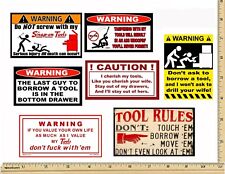 Funny Warning Stickers - Complete set of 7 Decals - Sexy Girl Tool Box MADE USA picture