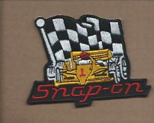 NEW 3 X 4 INCH SNAP-ON W/CHECKERED FLAG IRON ON PATCH  P1 picture