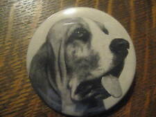 Basset Hound Pard Dog Food Pet Mid Century 1951 B & W Advertisement Button Pin picture