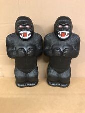 Blow Mold King Kong Gorilla Bank Plastic Renzy Mold 17” Inches Tall PAIR picture