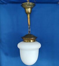 ORIGINAL Brass & Glass 1910 Drug Store Light Fixture ORIGINAL Etched Acorn Shade picture