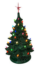 Vintage Lighted Christmas Tree Green 19-20”Ceramic Tree Foliage Base picture