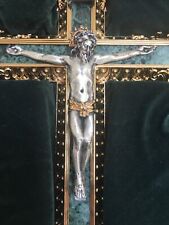 THE FRANKLIN MINT (TFM) WALL CROSS CRUCIFIX MADE IN ITALY, GOLD ACCENTS 11