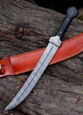 BEAUTIFULL CUSTOM HANDMADE 16'' DAMASCUS STEEL HUNTING BOWIE WITH SHEATH picture