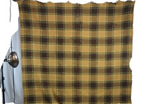 antique 1800 coverlet 4 color gold green brown  blanket 80x86center seam  1800s picture