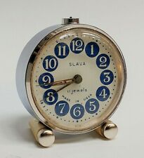 Vintage Mechanical Alarm Clock Slava 11 Jewels Russian Russia Soviet USSR Rare picture