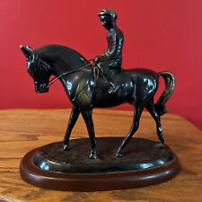Vintage Race Horse & Jockey Figurine. Copper picture