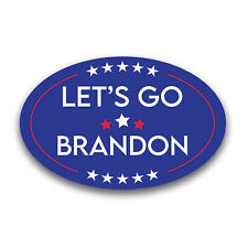 Let's Go Brandon Blue Oval Magnet Decal, 4x6 Inches, Automotive Magnet picture