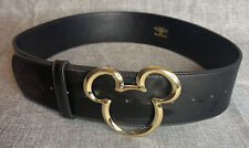 Buckle-Down Disney Wide Belt Black Gold Mickey Mouse Buckle Adjustable Size M picture