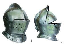 Armor Medieval Jousting Helmet Closed Helmet Battle Ready Visor Steel Helmet picture