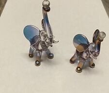 2 Hand Blown elephants with crystal ball By Artist Paondaska  picture