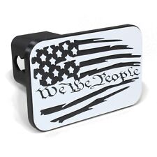 We The People, Patriotic Tattered Flag Trailer Hitch Cover, Fits 2