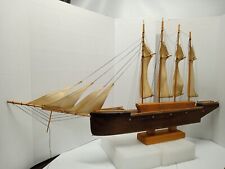 Vintage Wooden 38.5' Wooden Ship Replica With Stand picture