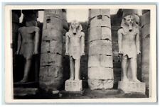 c1920s Luxor Temple Statue Of Rameses II Hieroglyphs Egypt RPPC Postcard picture