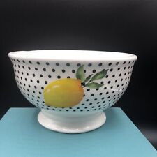 Adorable Large Ceramic Cypress Bowl Lemon And Black Polkadots￼ #2 picture