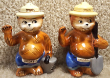 Vintage Smokey The Bear Salt & Pepper Shakers Norcrest Fine China Japan picture