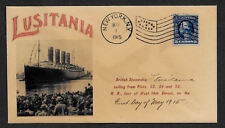 1915 Lusitania Ad Reprint with 102 year old stamp on Collector's Envelope OP1110 picture