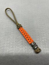 550 Paracord Combo Knife Lanyard Hummingbird And Orange With Brass Bead picture