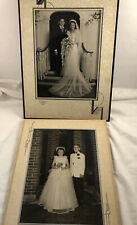 Vtg Wedding Photo Cardboard Mat and Folder, 1920 -40's ? flower girl ring bearer picture