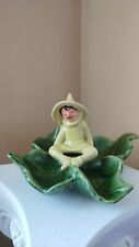 Vintage California Pottery Pixie/Elf Sitting On 4 Leaves Dish Gilner? picture