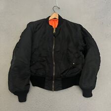 Alpha Industries Flyers Jacket Mens Size Small Black Reversible Military *READ picture