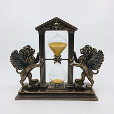 Winged Lions Bronze Gold Color Sand Timer Hourglass picture