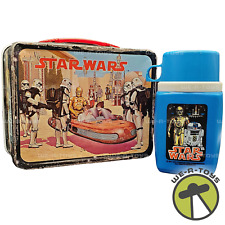 Star Wars Metal Lunchbox Mos Eisley with Original Thermos 1977 Vintage USED picture