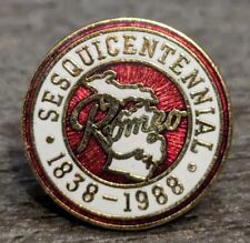 Romeo, Michigan (Village) Sesquicentennial 1838-1998 Red & White Lapel Pin picture
