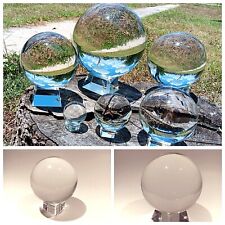 K9 Clear Crystal Sphere Ball 50-200mm with Crystal Stand Meditation Healing picture