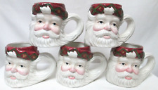 Vintage Santa Claus Christmas Mug Cup Set 5 ceramic holidays picture