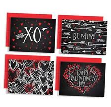 Valentines Day Card Set - Set Of 8 Chalk Art Blank Valentines Day Cards With  picture