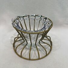 Creative Vintage Gold Metal Stand With Glass Bowl Insert picture