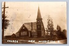 J87/ New Middletown Ohio RPPC Postcard c1910 Church Building 1393 picture