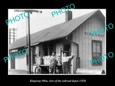 OLD LARGE HISTORIC PHOTO OF KINGSWAY OHIO THE RAILROAD DEPOT STATION c1920 picture