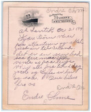 1914 On Board The Cunard RMS Ascania Southampton England Fold Out Postcard picture