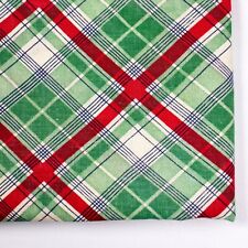 Vintage Feedsack Fabric Plaid Red Green White Classic 23x37 Quilting Fabric 40s picture