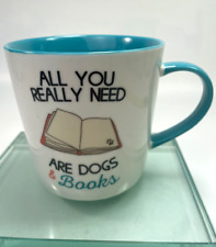 All You Really Need Are Dogs & Books Coffee Mug 12 oz By Papel Cb Gift Cup c18 picture