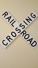 Railroad Crossing Sign White Aluminum with Black Vinyl Letters picture