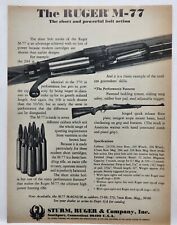 1970 Sturm Ruger M-77 Rifle Bolt Action Vtg Print Ad Man Cave Southport CT 70's picture