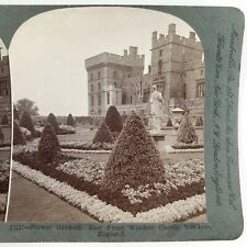 Windsor Castle Flower Garden Stereoview c1904 Keystone Statue England Card H1539 picture