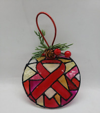 Red Awareness Ribbon Christmas Ornament AIDS, HIV, MADD, Cardio Heart Disease TB picture