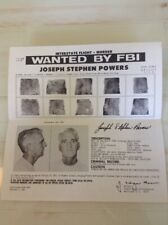 AUTHENTIC ERIE RAILROAD FBI WANTED POSTER Joseph Stephen Powers Murder picture