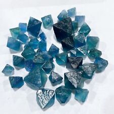 100g/Package Natural Blue Fluorite Octahedron Crystal Mineral Crystal Healing US picture