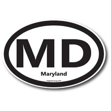 MD Maryland US State Oval Magnet Decal, 4x6 Inches, Automotive Magnet for Car picture