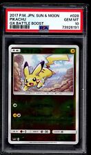 PSA 10 Pikachu 2017 Pokemon Card SM4+ 028/114 GX Battle Boost picture