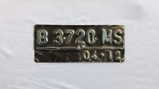 1 Pc Used Original Collectible License Motorcycle Plate B 3720 MS Indonesia 2012 picture