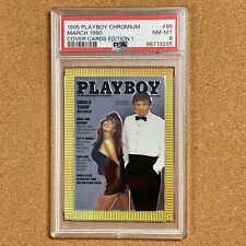 🔥 PLAYBOY 1995 CHROMIUM COVER CARD #85 EDITION 1 MARCH 1990 -  PSA 8 NM-MT picture