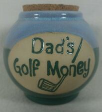 BELLA CASA Dad's Golf Money Ceramic Bank Jar Canister Cork Lid by GANZ See Pics picture