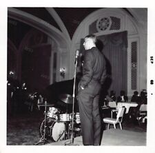 Old Photo Snapshot Man Talking Microphone On Stage Worship Service #7 Z25 picture